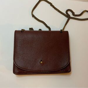 Madewell Burgundy Leather Crossbody Shoulder Small Bag Purse Chain Strap
